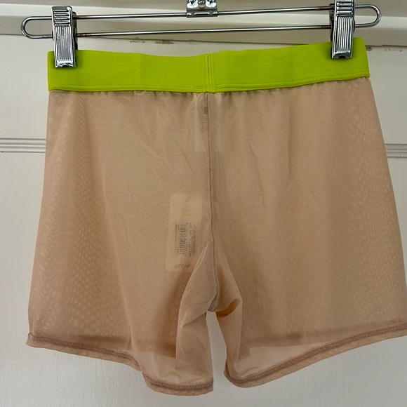 🆕 NWT Aerie SMOOTHEZ Mesh Nude Neon Yellow Band Boyshort Underwear - Picture 3 of 5